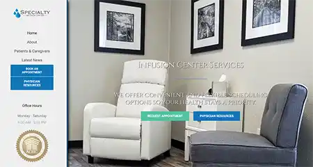 Specialty Infusion Center Home Page, before